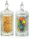 Glasseam Glass Candy Jars With Lids: Crystal Candy Dish Decorative Jars Candy Bowl Clear Candy Jar Apothecary Jars Candy Containers For Candy Buffet Party Wedding Display Pothecary Flour 600Ml+600Ml