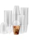 200 - SET - Plastic Clear Cup With Dome Lid - 12oz (355ml) Take a way - Disposable - Party Cups (COLD DRINKS-ICED COFFEE-BUBBLE TEA-SMOOTHIE)