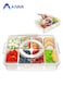 2025 New Food Containers,Divided Serving Tray with Lid and Handle,Snackle Box Container for Candy, Fruits, Nuts, Portable Snack Box for Picnic,Party,8 Compartments Clear snack containers(1 Pack)