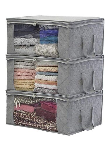 Large Capacity Foldable Storage Bag Grey/Transplant 49 x 36 x 21cm