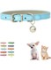 WeimoMonkey Light Blue Dog Collar XXS, Puppy Collar Boys,Kitten Bell Collar with Bell Faux Leather Pu Adjustable for XXS Xs Small Pet Dogs Cats Animal Litter Tiny Girl Male Female,XXSmall