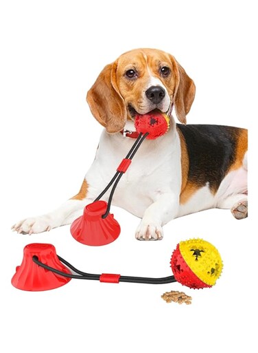 Jenilily Dog Toys Chew for Aggressive chewers Rope Ball Suction Cup Puppy Training Tug of War Puzzle Toy Treats Toothbrush Boredom Pet Food Dispensing Features
