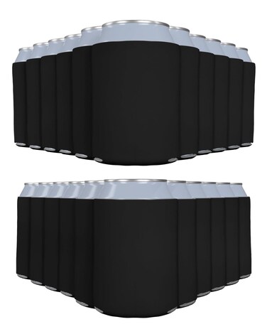 PCS Blank Can Cooler Sleeves, Customizable Bulk Sublimation Can Coolers, Extra-Thick Collapsible Drink Insulator Sleeve, Beer Can Coolers for Party Beverages(BLACK)