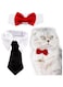 MRTURK REVHQ 2 Pieces Pets Dog Cat Bowtie Pet Costume Adjustable Formal Necktie Collar for Cats Small Dogs Puppy Grooming Accessories (Black/red)