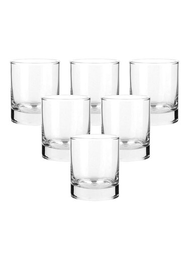6-Piece Transparent Juice Glass Set Clear 205ml