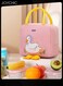 Lovely Cartoon Duck Design Lunch Bag Aluminum Foil Heat Preservation Canvas Bento Bag for Men Women School Office Outdoor Picnic