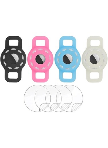 Airtag Holder for Dog Collar, Silicone Pet Collar Case for Apple Air Tags, Anti-Lost Air Tag Case Pet Loop Holder Compatible with Dog Collars &amp; Backpack Accessories (Glow in Dark)