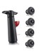 Wine Saver Pump with 2 Vacuum Bottle Stoppers Black Black Pump 4 Stoppers
