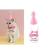 KASTWAVE 2 Pack Birthday Hat Scarf Set for Pet Puppy Cats, Princess Cat Costumes for Cats, Cute Lace Bandanas for Cats, Pet Birthday Party Decorations Set (Pink)