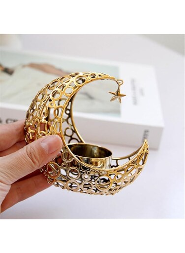 KVIVI Moon Shape Tealight Candle Holders - Gold Ramadan Gift (1)