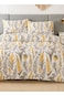 Home Queen size 6 pieces: 1 Duvet cover - 200*230cm. 1 Flat sheet - 230*250cm. 4 Pillow covers - 50*75cm. without filling, yellow flowers design.