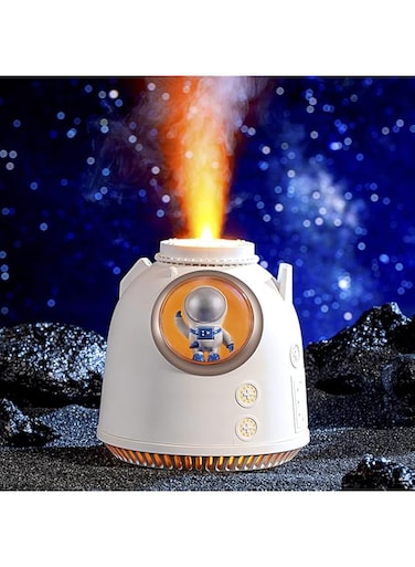 Creative USB Humidifier with Light, Ultrasonic Portable Air Humidifier in the Shape of an Astronaut, With 2 Levels of Mist and Two Kinds of Warm Light,Suitable for Bedroom, Desk, Kids Room