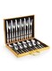 24-Piece Stainless Steel Cutlery Set Kitchen Utensil Set With Textured Surface Western Cutlery Suitable For Home Kitchen Restaurant Hotel Party Dining Picnic Dining Exquisite Packaging For Gift Silver/Gold