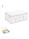 ZFanyun 2 Pack Tea Coffee Bag Storage Box with Lid and 4 Removable Dividers,Clear Plastic Food Bag Snack Organizer,Stackable Kitchen/Refrigerator Dessert,Flavor Organizer (2)
