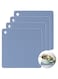 ELECDON Silicone Trivet Mat, Silicone Trivets for Hot Pots and Pans, Non-Slip &amp; Heat Resistant Silicone Hot Pad Kitchen Counter Mat Set, Blue, Soft Drying Mat, Jar Opener and Coasters, Square 4 Pack