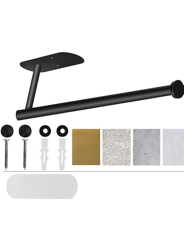 Joyzzz Kitchen Paper Towel Holders, 304 Stainless Steel Self-Adhesive Paper Towel Bar, Wall Mount Paper Towel Holder Under Cabinet for Kitchen Bathroom, Both Available in Adhesive and Screw