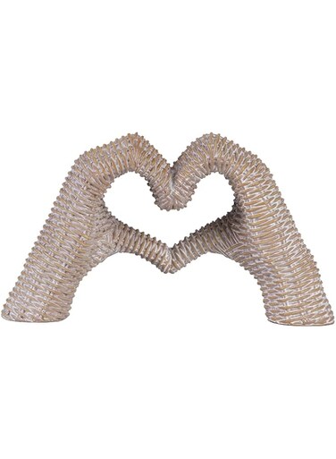 Tazweeq Rattan Decor for Living Room Bedroom Bookshelf Coffe Table, Resin Heart Shaped Hand Statue, Gifts for Women, Finger Home Accessories, Modern Art Aesthetic Sculpture