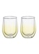 Double Wall Glass Tumbler Cups 300ml Set of 2 Heat Resistant Coffee and Tea Cups, Yellow, DG517