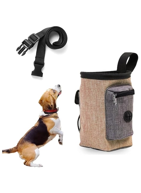 MAKINGTEC Dog Treat Training Pouch, Portable Dog Treat Bag with Adjustable Waistband, Dog Training &amp; Behavior Aids, Dog Treat Pouch for Training, Walking Outdoor Use (Brown)