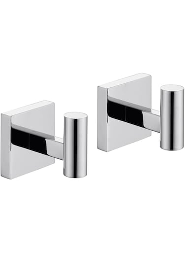 KOKOSIRI Robe Hook Bathroom Towel Coat Hooks for Bath Kitchen Wall 2 Pack Chrome Stainless Steel B1013CH-P2