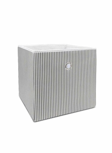 Storage Box with Grey Stripes &acirc;&euro;&ldquo; Foldable Organizer Cube 30x30x30cm for Closet, Shelves &amp; Home Storage