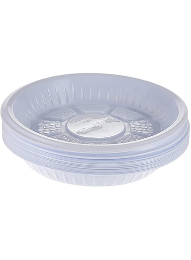 Hotpack Disposable Food Serving Plastic Round Plate white 7 Inches, 25 Pieces
