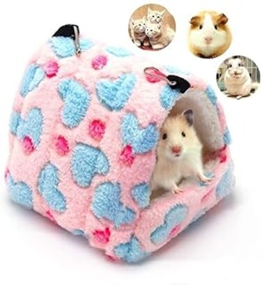Westhood Warm Plush Guinea Pig Hide Hamsters Bed Bird Nest Small Pet Nests Hut Hammock Hanging Bed Toy for Parrot Lovebird Hamsters Gerbil Rat Chinchilla Ferret Squirrel Nest
