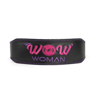 Wow Women Belt Black Leather Belt With Bag, S, Purple