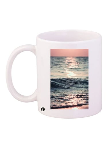 Sea Printed Coffee Mug White/Grey/Pink