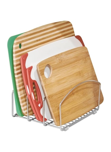 INTERDESIGN Bosphorus Inside Cabinet Tray And CuttinGBoard Organizer, 25 X 21 X 14 cm, Silver, 48710Es