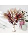 NALACAL Fall Pampas Grass Decor for Home, Warm Autumn Thanksgiving Table Arrangement, Boho Fluffy Dried Flowers Bouquet in Orange &amp; Red Tones