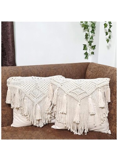 Billion Deals Beautiful Pillow Cover/Throw Macrame Pillow Case Decorative Cushion Cover 16" x 16" Bed Sofa Couch Bench Car Boho Home Decor Gift -1 Piece (16 Inches)