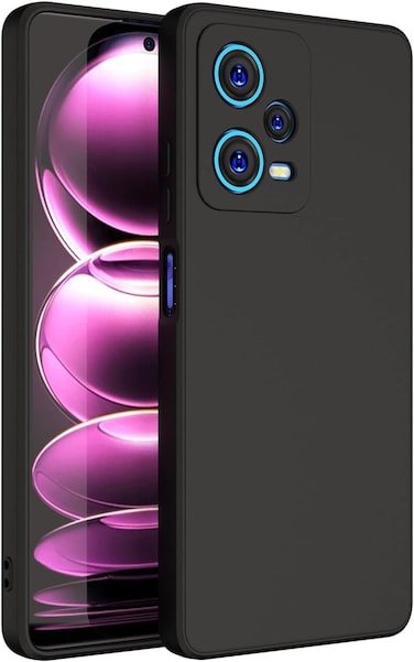 Case for Xiaomi Redmi Note 12 Pro,Camera Protection with Liquid Gel Rubber Bumper Case with Soft Microfiber Lining Cushion Slim Shell Shockproof Protective Cover for Redmi Note 12 Pro 5G (Black)
