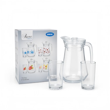TIMMY TW074 Rose Water Set, Plain Design, 7 Pieces