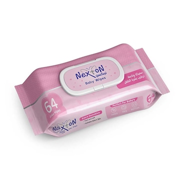 Nexton Baby Wipes Extra Sensitive (Mild) Pack of 64   Soft &amp; Gentle Baby Wet Wipes for Newborns &amp; Infants   Cleanses, Moisturizes &amp; Refreshes Sensitive Skin