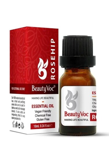 BeautyVoc Pure Rosehip Oil &ndash; Enhances Skin Glow &amp; Repairs Hair Damage, 10ml