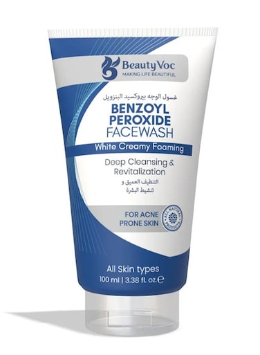 BeautyVoc, Benzoyl Peroxide Face Wash &ndash; Deep Cleansing Formula for Clearer Skin, 100ml