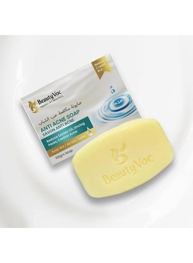 BeautyVoc Anti-Acne Soap, Deep Cleansing &amp; Oil Control Bar for Acne-Prone Skin, 100g