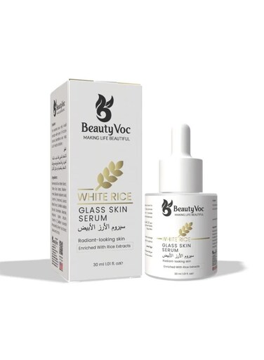 BeautyVoc White Rice Serum, Korean Glass Skin &amp; Deep Hydration, 30ml