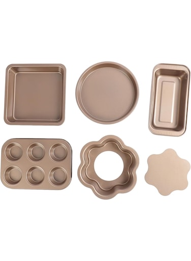 pcs Bakeware Sets, Baking Pans Set, Nonstick Bakeware Set With Oven Pans, Baking Sheet, Wire Rack Complete Kitchen Baking Set, Carbon Steel Oven Bakeware Baking Set (Gold)