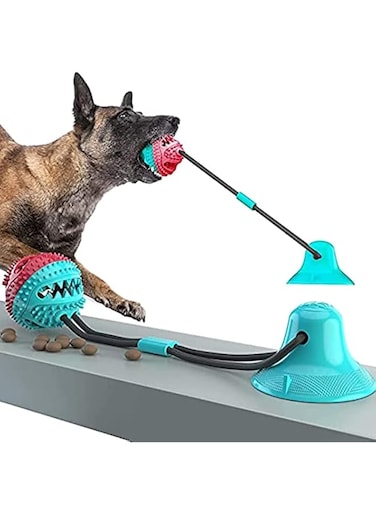 KASTWAVE Dog Chew Suction Cup Tug of War Toy Ball for Aggressive Chewers, Interactive Puppy Training Treats Teething Chew Rope Puzzle Toothbrush Molar Bite Squeak Toys