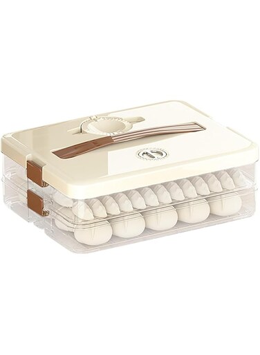 Cryfokt Food Storage Containers, Large Capacity Dumpling Box, Multi Layer Transparent Food Containers, Portable Freezer Storage Containers for Eggs, Dumplings, Fruit, Meat