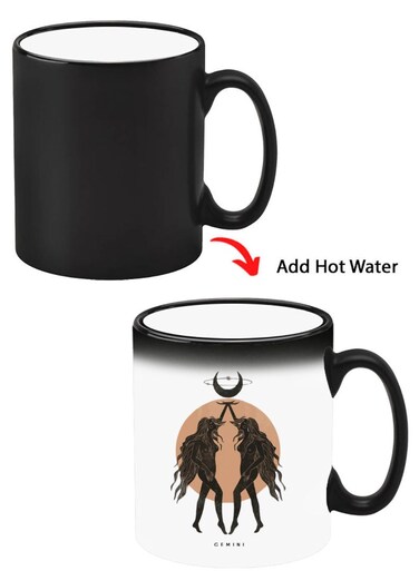 Color Changing Heat Sensitive Ceramic Mug, Image Revealed When HOT Liquid is Added! Gemini