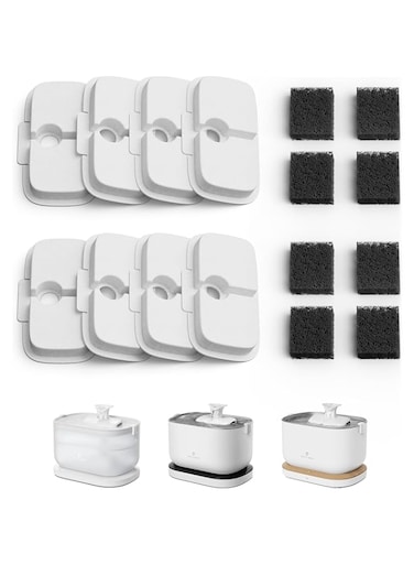 8 Packs Replacement Filters for Dockstream Cat Water Fountain PLWF005, 4 Months Set of Replacement Filters for Ultra Quiet Pet Water Fountain