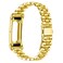 Replacement Strap For Google Fitbit Air Metal Case Integrated Pearl Pattern Stainless Steel Watch Band(Gold)