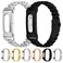 Replacement Strap For Google Fitbit Air Metal Case Integrated Pearl Pattern Stainless Steel Watch Band(Gold)