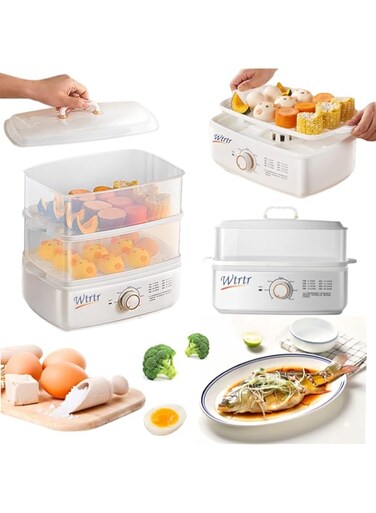 Wtrtr Egg Boiler,Multifunctional electric steamer,Egg Steamer Maker, Egg Cooker,Food Steamer