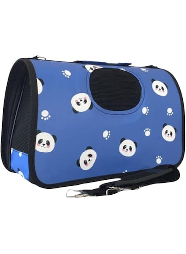 Portable Pet Carrier for Cats &amp; Dogs - Foldable Shoulder Messenger Bag, Lightweight Travel Backpack, Comfortable Pet Bag for Outdoor, Dog &amp; Cat Tote with Blue Bear Design