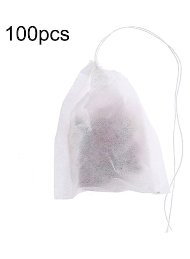 Pieces Teabag Strainer Infuser Drawstring Seal Herb Loose Tea Filter Paper Bags White 10x10x5cm
