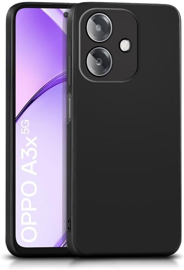 Case for Oppo A3 4G/5G, Oppo A3X 4G/5G, A60 5G, A40 4G, Liquid Gel Rubber Bumper Case with Soft Microfiber Lining Cushion Slim Hard Shell Shockproof Protective with Camera Protection Cover (Black)